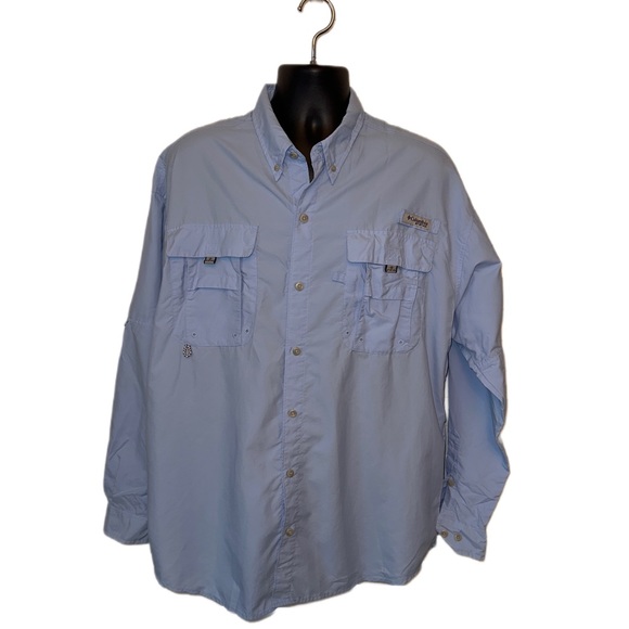 Columbia PFG Short Sleeve Fishing Shirt, Men's M Size Nylon Beige type Vintage Second Hand